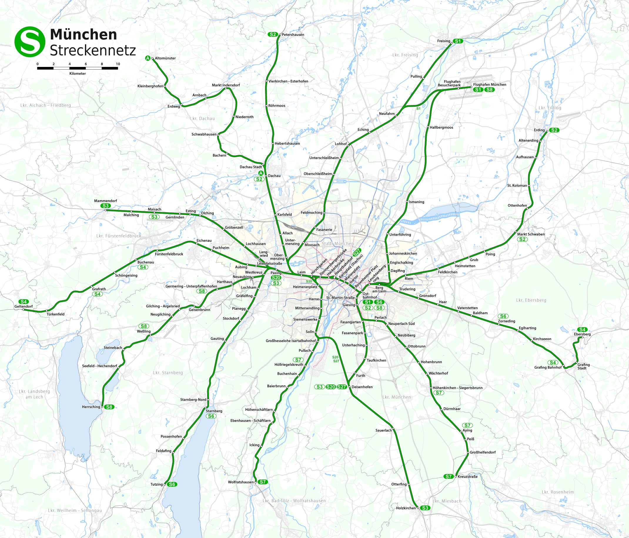 münchen térkép A Müncheni S Bahn   Vonattal? Természetesen! münchen térkép